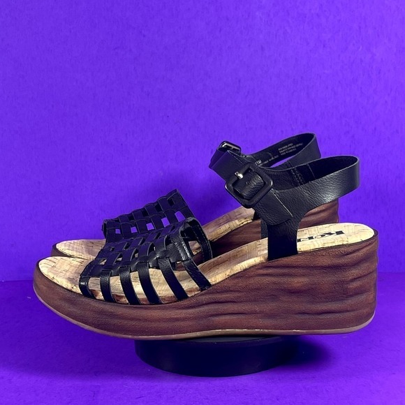 KORKS Women's Black Marley Wedge Sandals Shoe Size 11-NEW - Picture 3 of 10